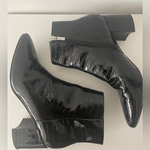 Marc Fisher Croc black leather booties. Size 11